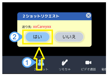 2ショットのリクエスト