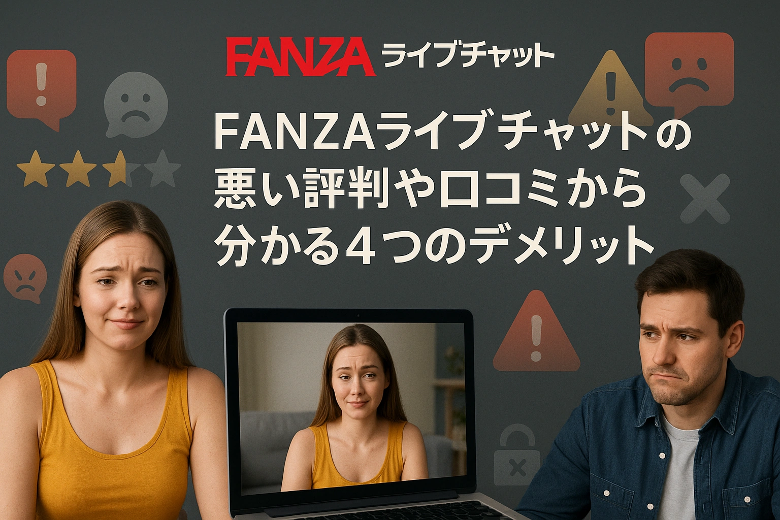 FANZAライブチャットの悪い評判や口コミから分かる4つのデメリット