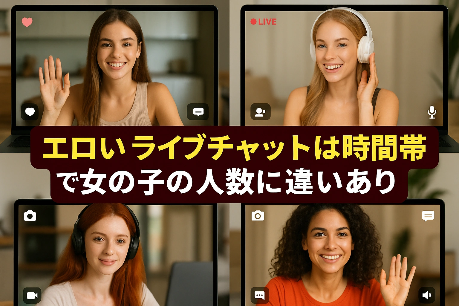 エロいライブチャットは時間帯で女の子の人数に違いあり