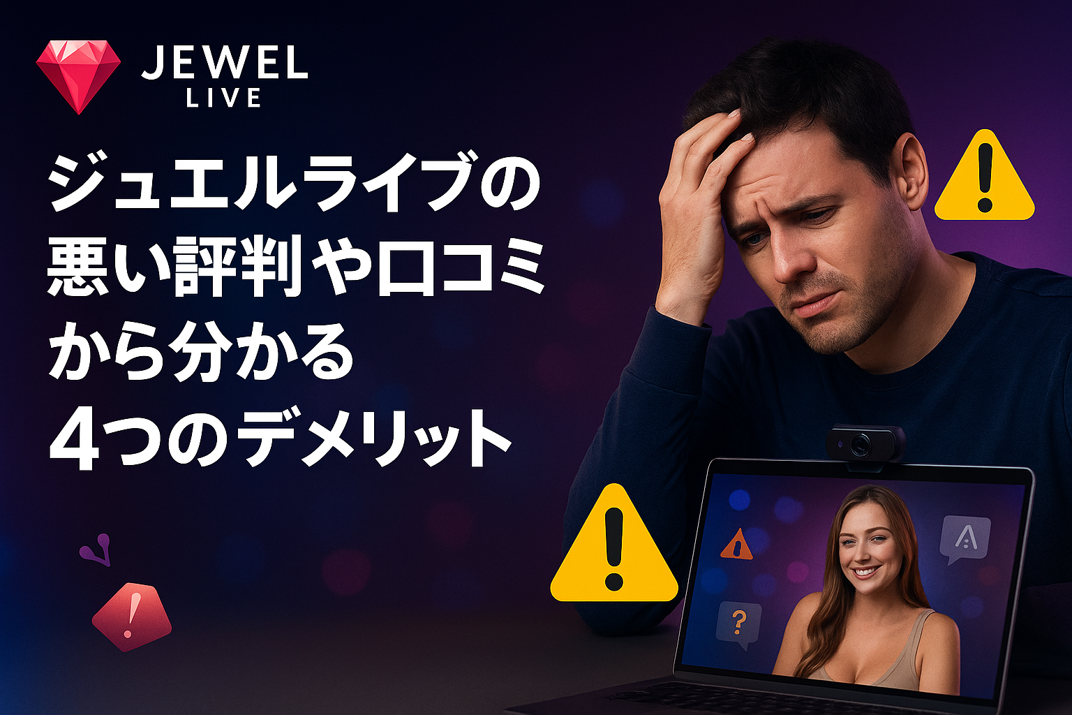 ジュエルライブの悪い評判や口コミから分かる4つのデメリット