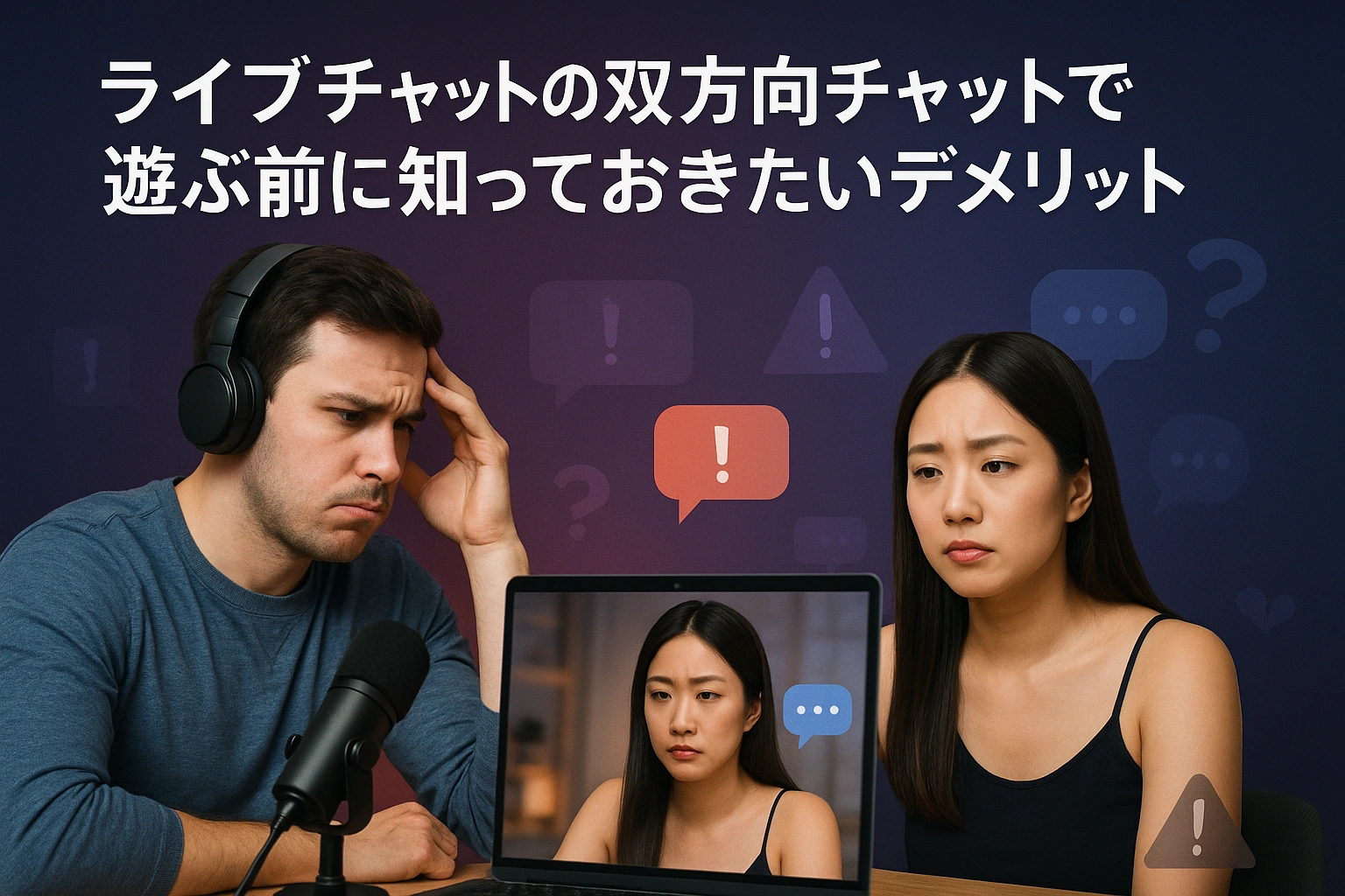 ライブチャットの双方向チャットで遊ぶ前に知っておきたいデメリット