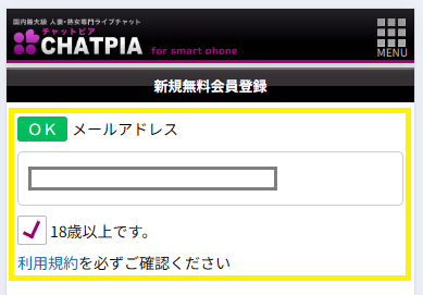 チャットピアに登録する流れ