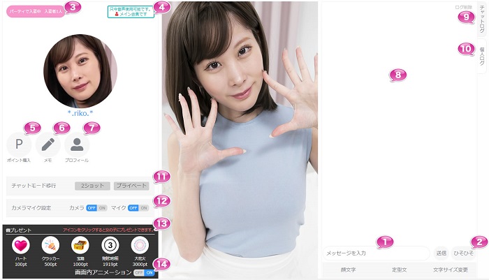 テキストメッセージの発言