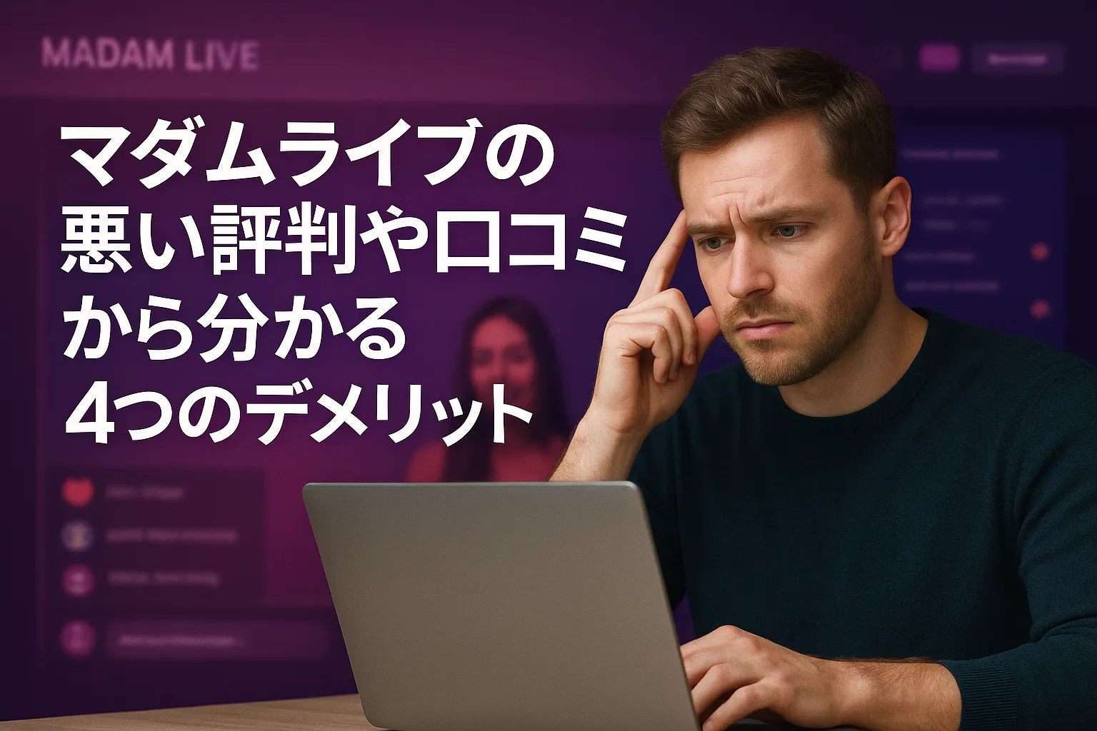 マダムライブの悪い評判や口コミから分かる4つのデメリット