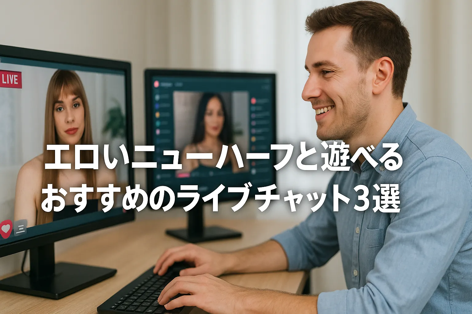 エロいニューハーフと遊べるおすすめのライブチャット3選