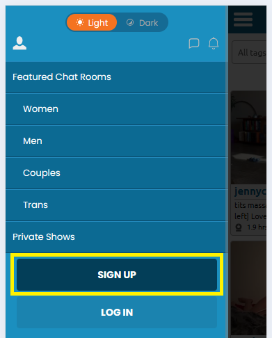 Chaturbateの会員に登録するまでの流れ
