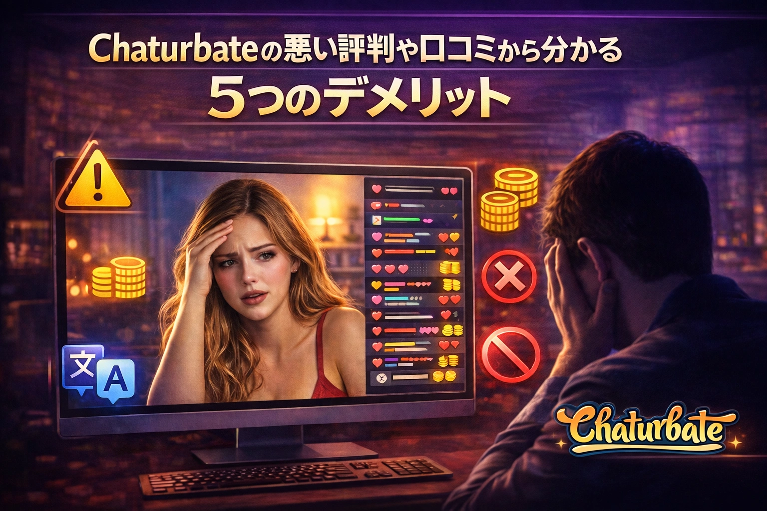 Chaturbateの悪い評判や口コミから分かる5つのデメリット